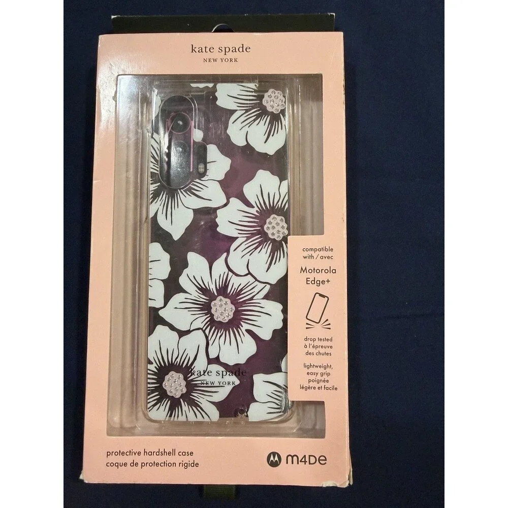 Kate Spade Hard Case for Motorola Edge+ (2020) - Hollyhock Floral Clear/Cream